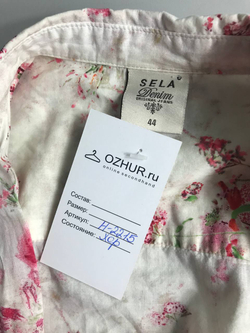 Рубашка Sela цветочная, визуально на 44 размер
