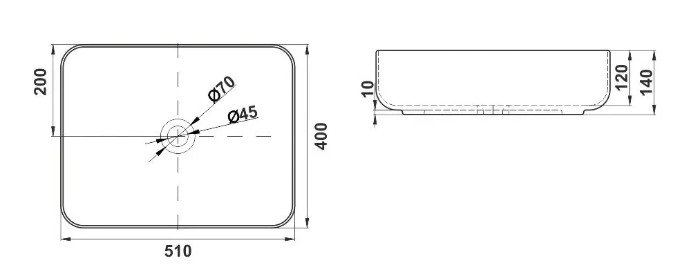 Раковина Melana  MLN-320353MB 50 (черная)