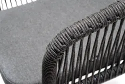 "Венето" обеденная группа на 6 персон со стульями "Марсель", каркас темно-серый, роуп темно-серый