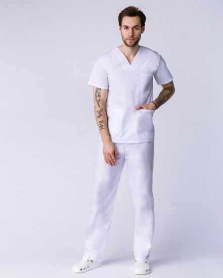 Костюм мужской хирурга, бязь (белый)