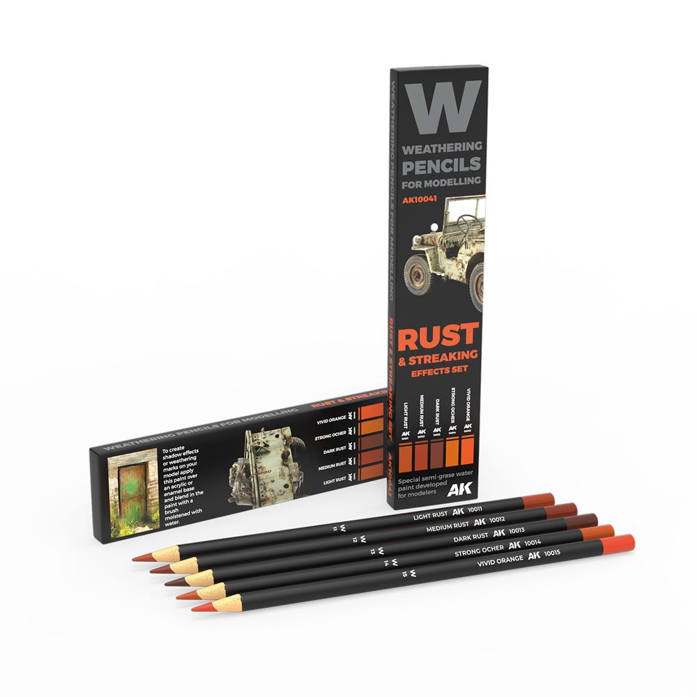 Weathering Pencils Rust &amp; Streaking effects set