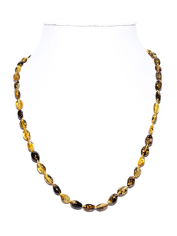 Бусы из янтаря натурального. Длина 45 см, бусины 8 на 5 мм. Янтарные бусы женские лечебные