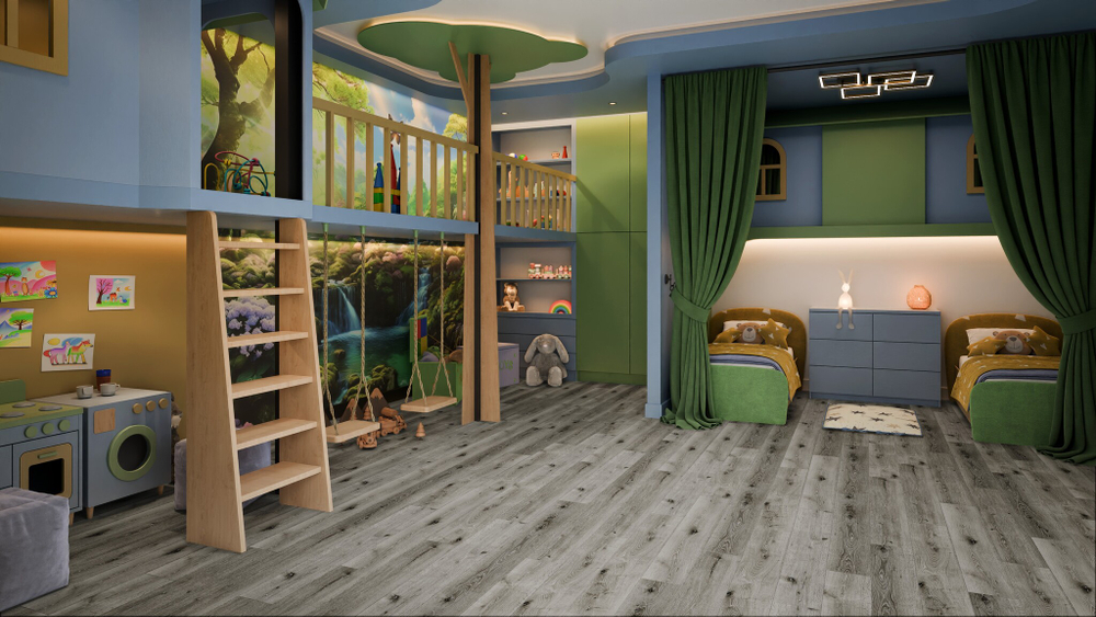 LVT-плитка Damy Floor T7020-5D-LVT Дуб Состаренный Серый