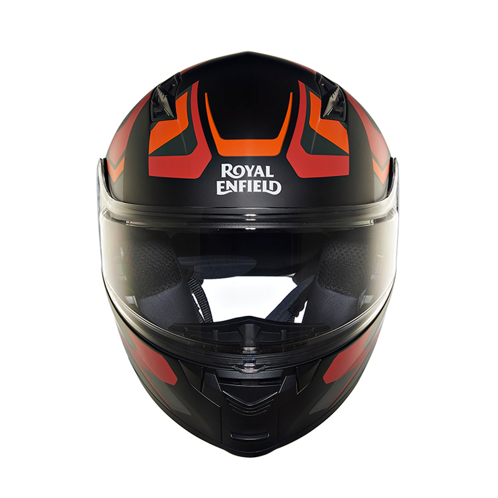 Шлем интеграл Royal Enfield, цвет - черно-оранжевый матовый, размер - M (580 мм), арт. RRGHEP000584 (HESS22014MATT BLACK & ORANGE)