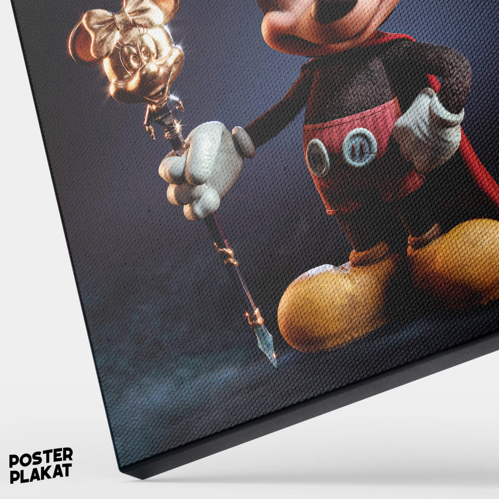 Картина Микки Маус / Mickey Mouse с короной, Уолт Дисней, холст с печатью на подрамнике, интерьерная, Постер Плакат