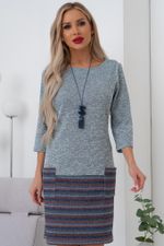 Платье Кэмерон (серый/принт) Р11-592/2 Nikol (Акция)