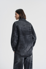 Джинсовая рубашка acid wash