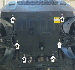 Защита стальная 2 мм ПБ, Д; КПП Renault Duster 2021-2022 MOTODOR.71702