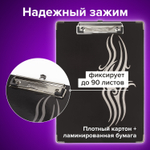 Доска-планшет BRAUBERG "Black Jack" с прижимом А4 (226х315 мм) картон/ламинированная бумага черная (5 штук в упаковке)