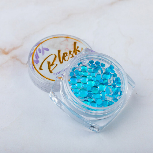 Blesk, Стразы круглые "Капли росы" №03, разноразмерные ~70 шт