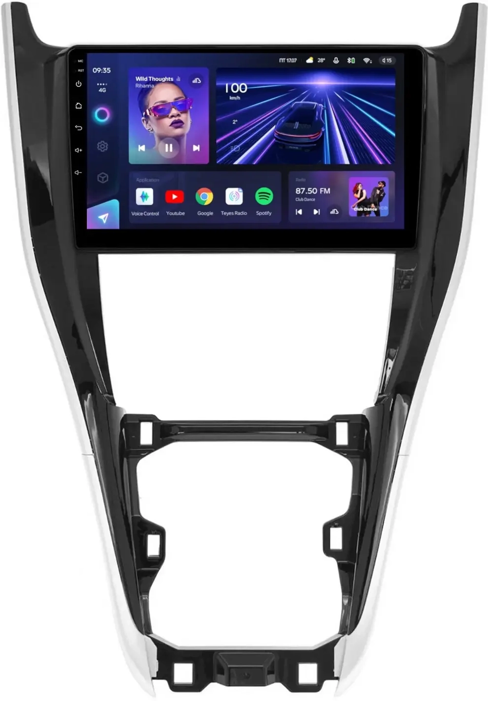 Магнитола для Toyota Harrier 3 XU60 2013-2017 (большая рамка) - Teyes CC3 на Android 10, QLED, ТОП процессор, 4Гб+32Гб, CarPlay, 4G SIM-слот