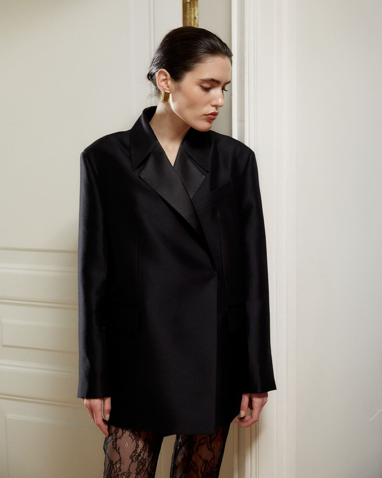 Жакет из шелка и шерсти Диор черный