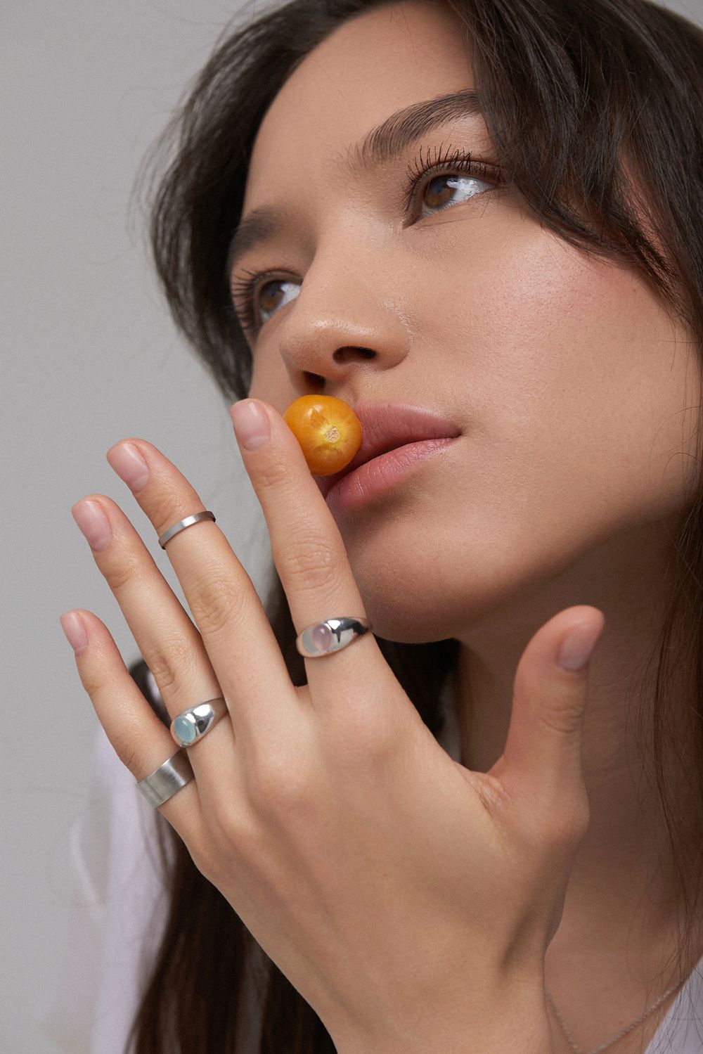 Кольцо Crystal EYE с розовым агатом