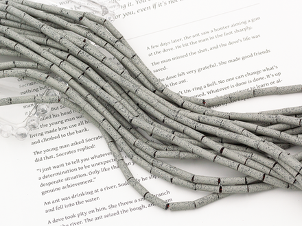 Нить бусин из вулканической лавы с покрытием, 4х13мм