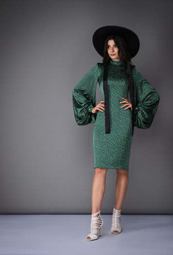 Платье-футляр зеленое 08-02-21SS