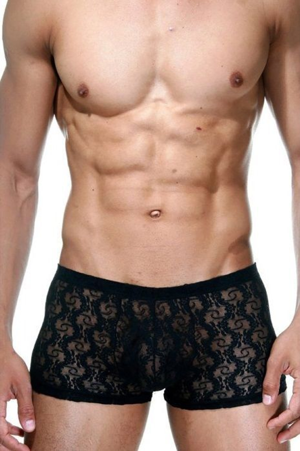 Ажурные мужские черные боксеры (Размер: L-XL) (Цвет: черный)