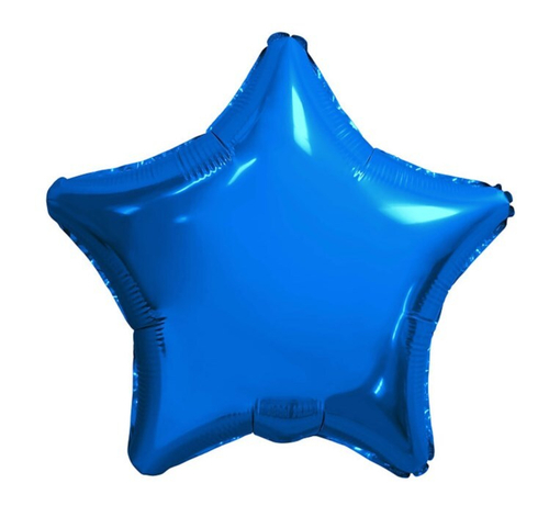 Шар звезда фольга 46 см Синий