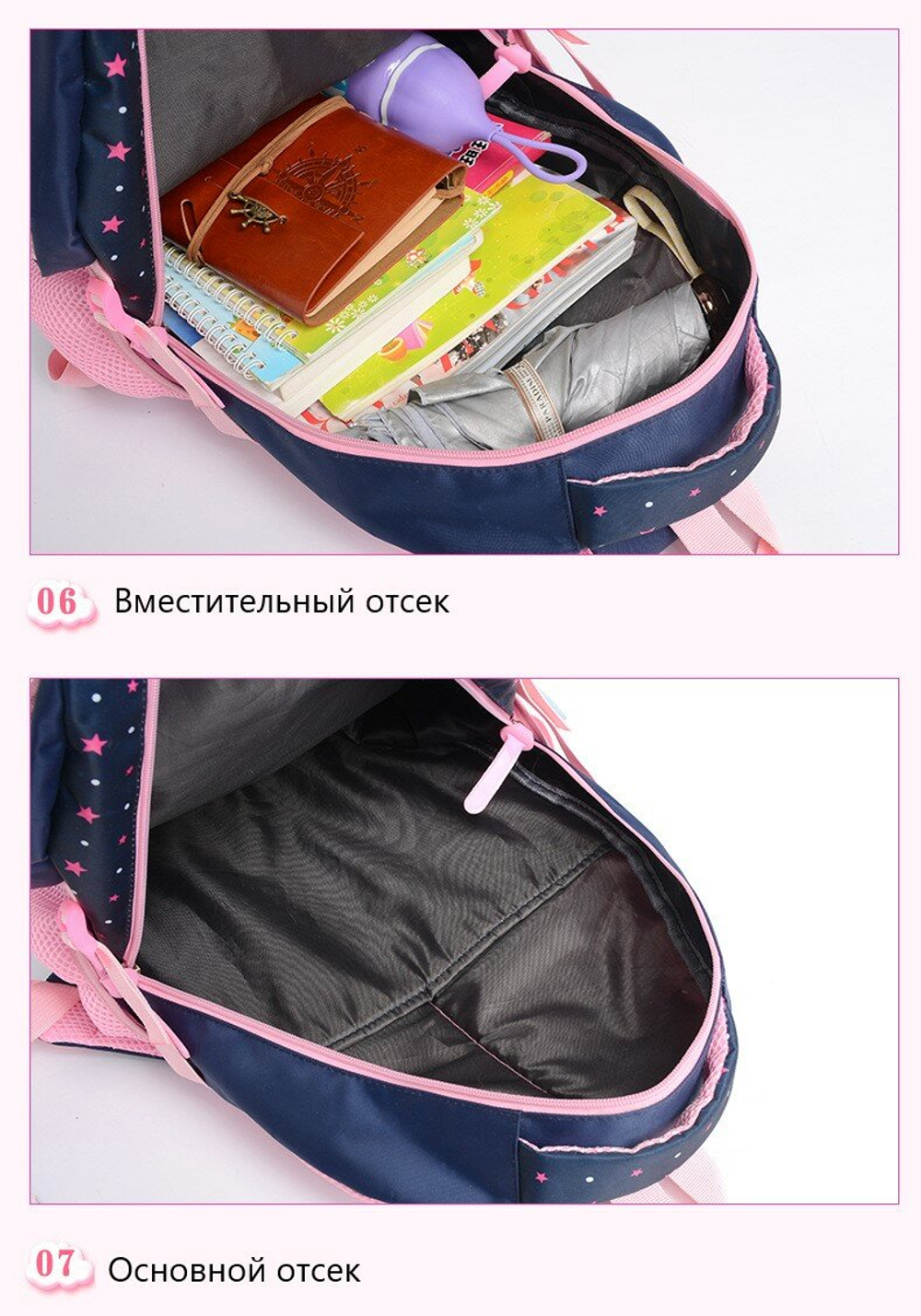 Школьный рюкзак для девочки 3 предмета (рюкзак, сумка, пенал), Сиреневый