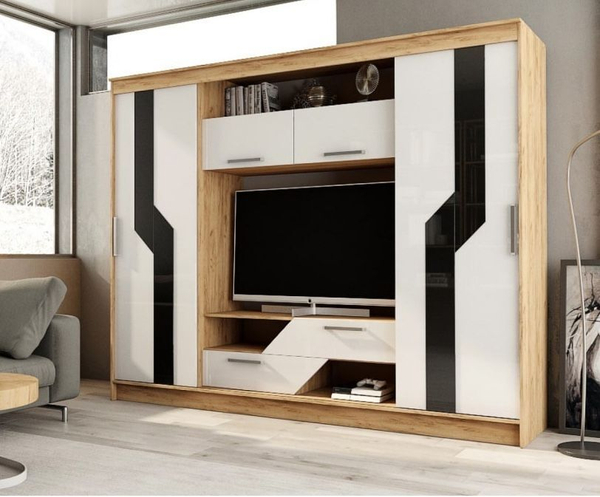 Гостиная-купе КР Дуб Вотан / Белый глянец