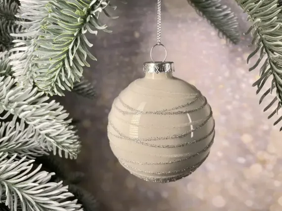 Набор стеклянных шаров Вьюга 70 мм., 18 шт., серебро, Christmas DeLuxe (86789)