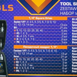 Набор инструментов 46пр.1/4'' MEGATOOLS MT-2462-5