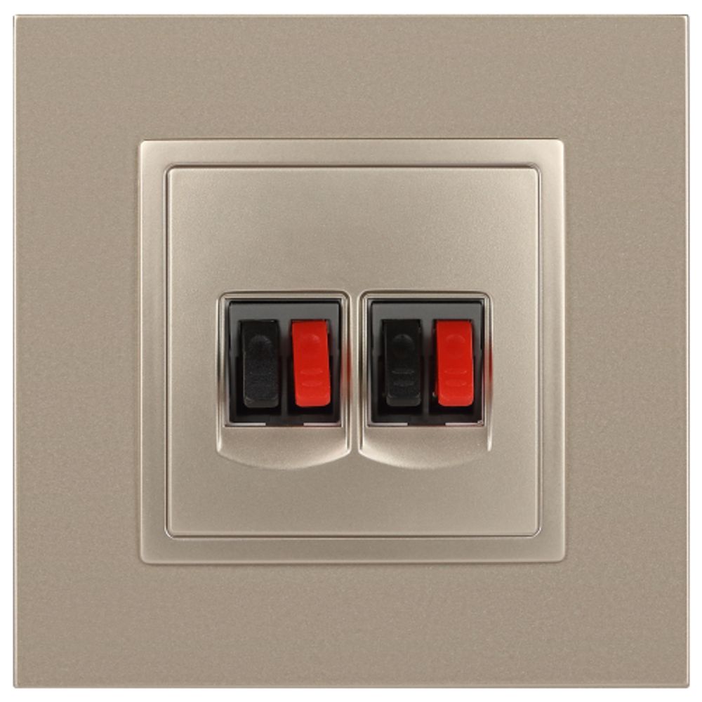 Розетка ЭРА Elegance 14-3112-04 аудио двойная IP20 шампань