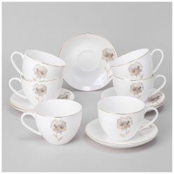 ЧАЙНЫЙ НАБОР LEFARD "INSPIRATION" ЗОЛОТОЙ ЦВЕТОК НА 6 ПЕР. 12 ПР. 260 МЛ (КОР=4НАБ.)