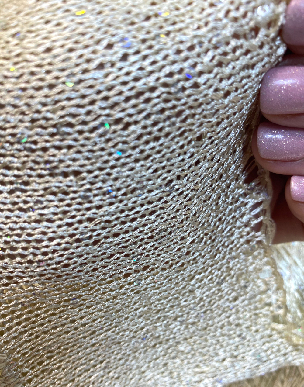 Пряжа на бобине 100% полиамид с пайетками (Италия) 100г -750м 230г