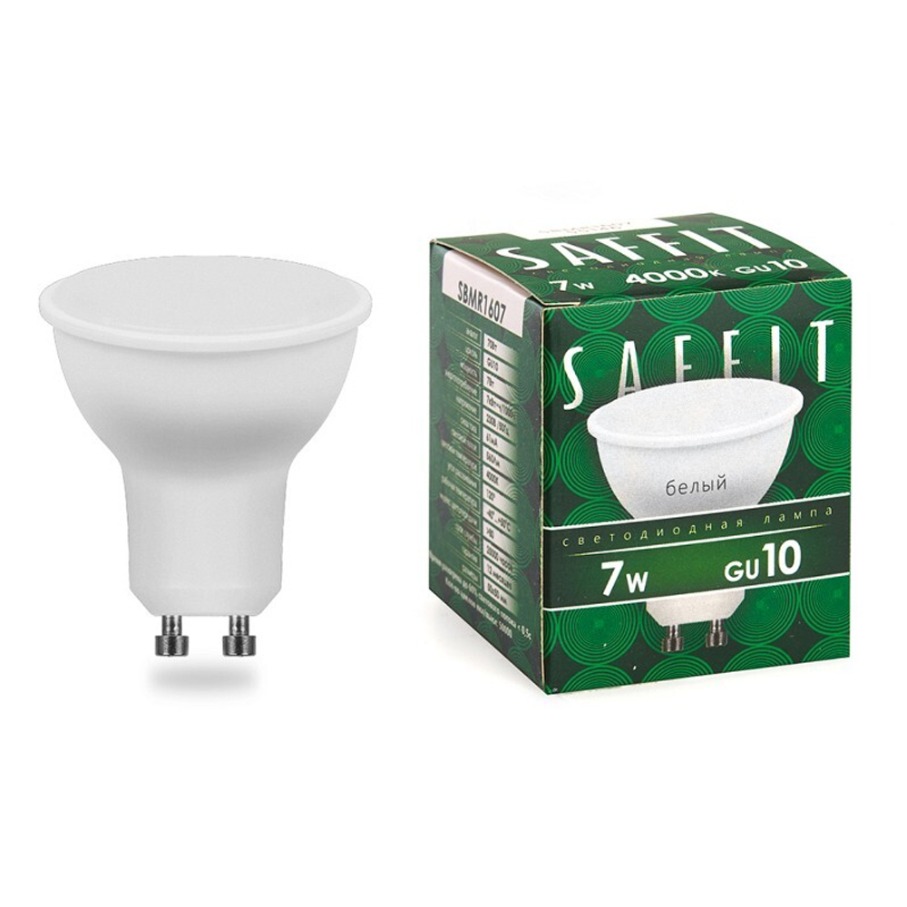 Лампа светодиодная. 7W 230V GU10 4000K MR16. SBMR1607