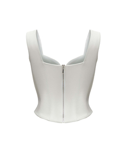 Драпированный удлиненный корсетный топ из эко-кожи