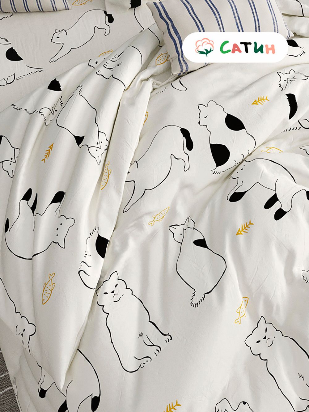 Простынь на резинке Milky Garden "Кошки" 180х200 см