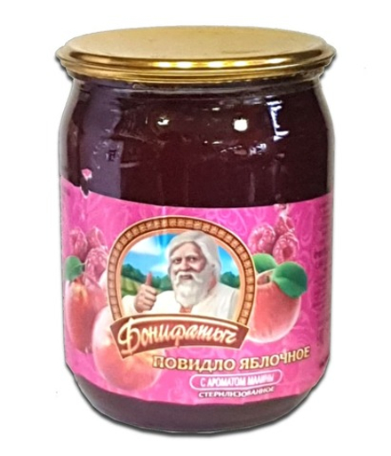 Повидло яблочное с ароматом малины 650г. Бонифатыч