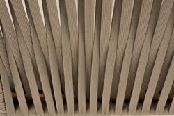 "Мальорка" кресло плетеное из роупа, основание дуб, роуп серо-коричневый 23мм, ткань бежевая 15052