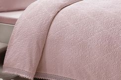 Набор с покрывалом пике LA PERLA розовый евро  TIVOLYO HOME