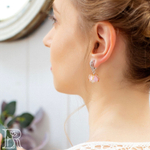 LEFIREL' Серьги серебряные женские "Весна" с цветами из муранского стекла / ювелирные украшения из родированного серебра 925