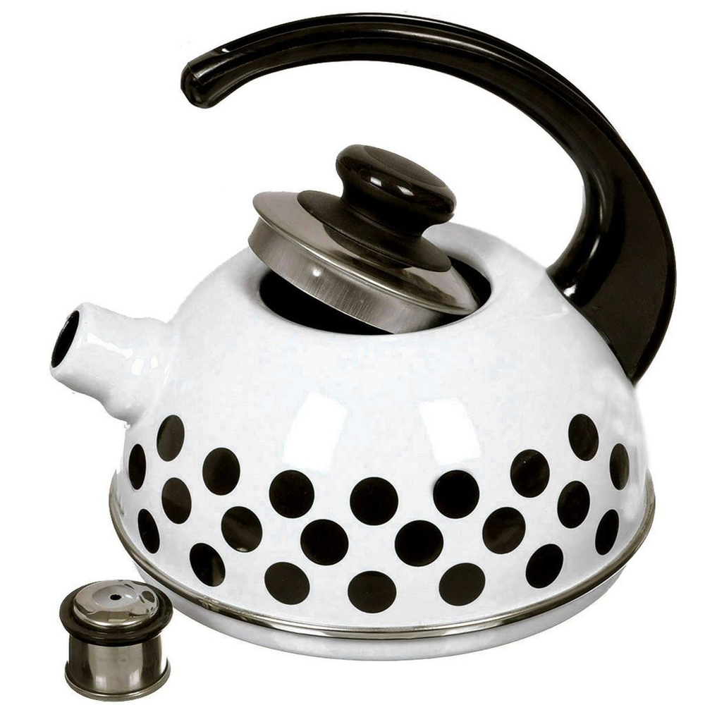 Чайник сталь, эмал, 2.5 л, свист, руч консоль, Рубин, С2322, бел, T04/25/03/02/ 04/ 05/ 08/ 21/ 28