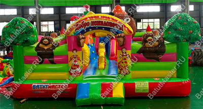 Коммерческий надувной батут "Маша и Миша" 11*7*3 м