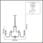 8318/12 CLASSI LN26 076 шампань/металл Люстра E14 12*40W 220V SUANA