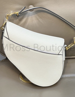 Белая сумка Saddle Dior