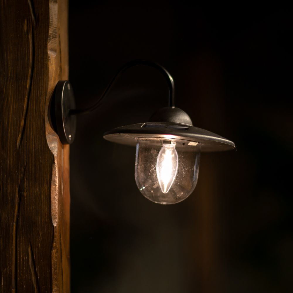 USL-F-152-PT200 LONDON Cветильник настенный на солнечной батарее с филаментной лампой. Теплый белый свет. 1xАА Ni-Mh аккумулятор в-к. IP44. TM Uniel