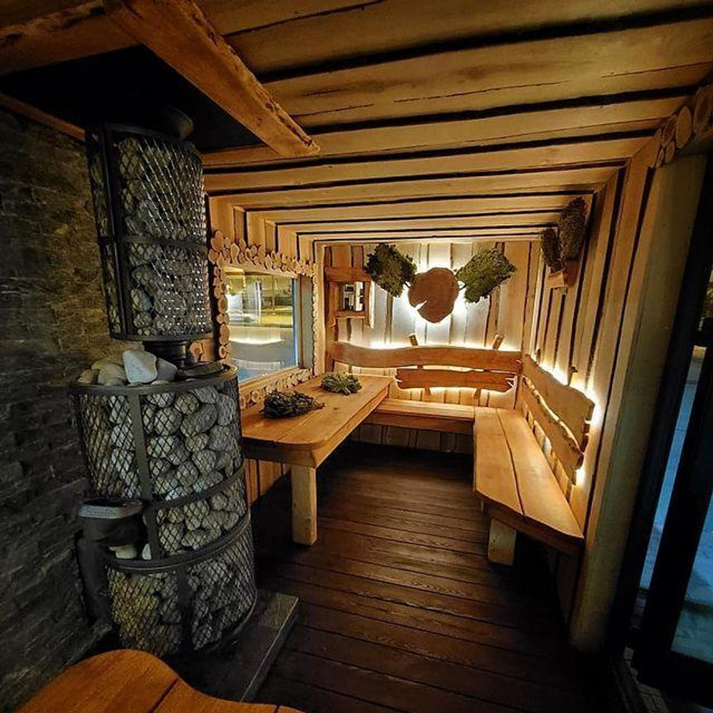 Банная печь «Атмосфера XL» сетка нержавейка