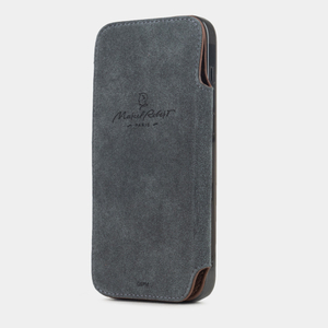 Чехол-книжка кожаная для iPhone 16 Pro Max, теленок цвета шоколад