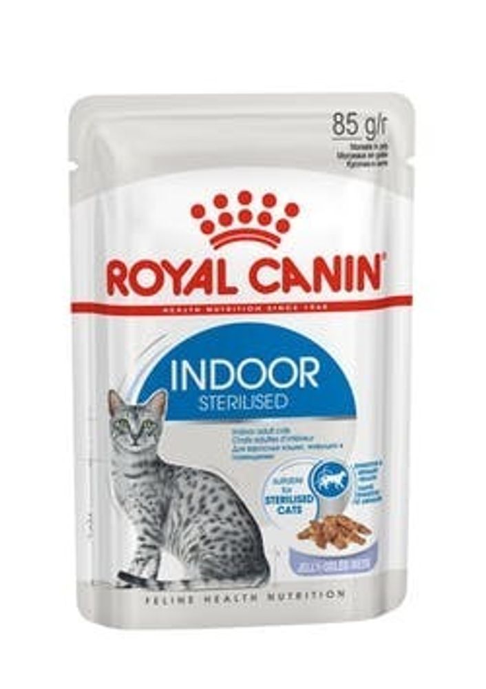Влажный корм Royal Canin Indoor sterilised для кошек живущих в помещении, в желе, 85 г Влажный корм Royal Canin Indoor sterilised для кошек живущих в помещении, в желе, 85 г