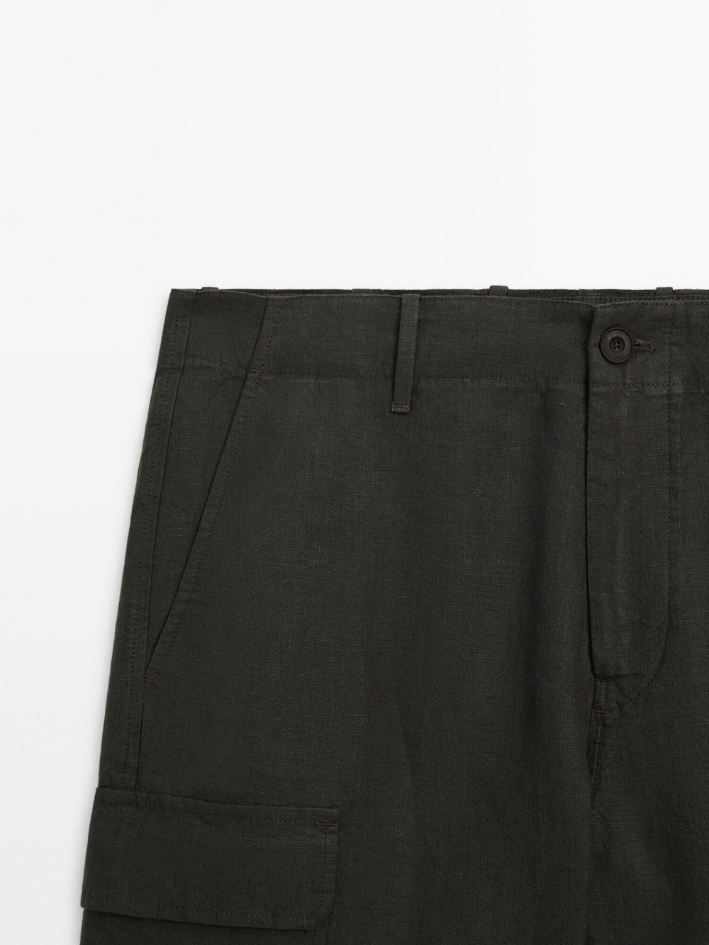 Massimo Dutti 100% льняные шорты-бермуды, зеленый