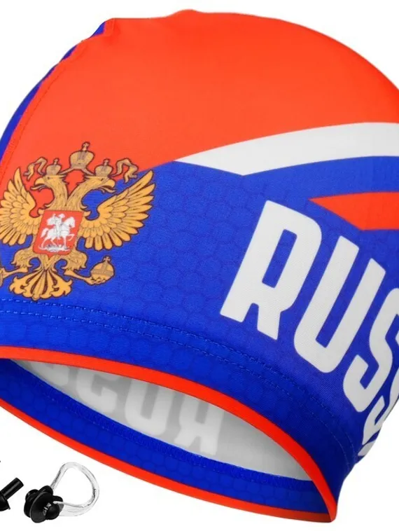 Набор для плавания взрослый Russia: шапочка+беруши+зажим для носа, обхват 54-60 см