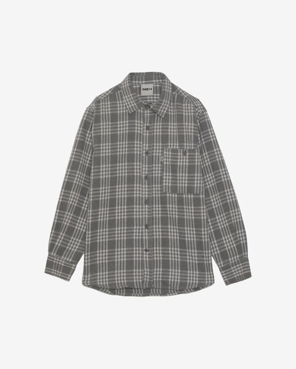 Рубашка Plaid Flannel серо-белая - фото 1