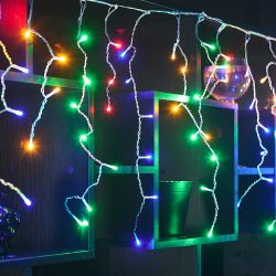 ULD-B6007-200-STK MULTI IP44 Бахрома светодиодная со статическим свечением. 6м. Соединяемая. 200 светодиодов. Разноцветный свет. Провод прозрачный. ТМ Uniel