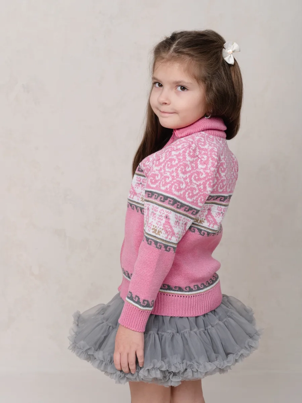 Кофта вязаная на молнии " Птичка"