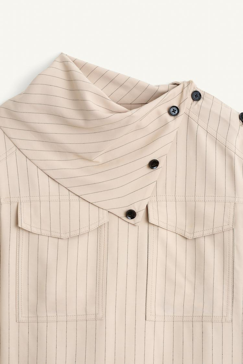 ZARA РУБАШКА С ДЛИННЫМИ РУКАВАМИ, БЕЖЕВЫЙ