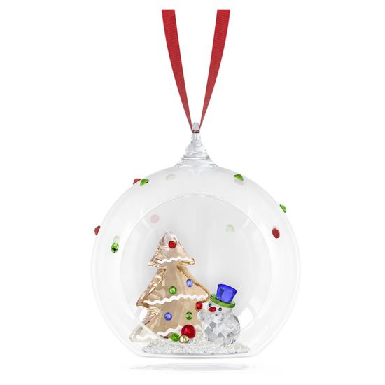 Елочное украшение Swarovski Holiday Cheers Tree and Snowman Ball Ornament
